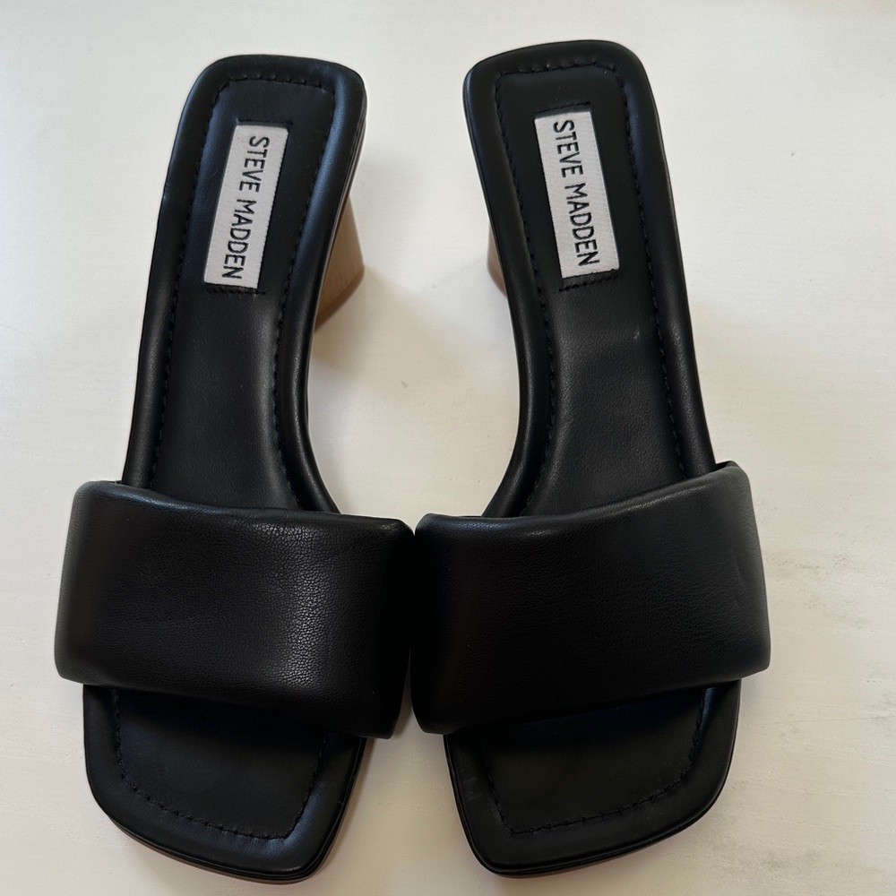 Steve Madden Black Leather Heels
